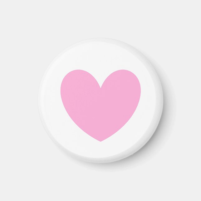 Cotton Candy Pink polka hearts on white Magnet (Front)