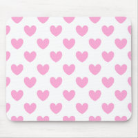 Cotton Candy Pink polka hearts on white