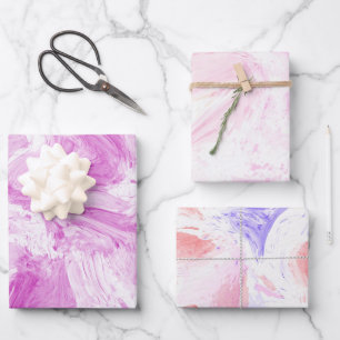 Cotton Candy Pink Purple Wrapping Paper Sheet