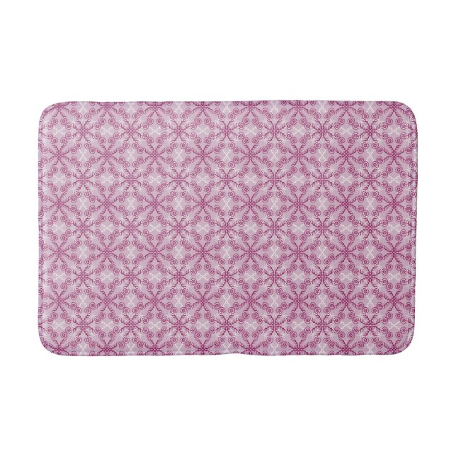 Cotton Candy Pink Swirl Girly Bath Mat (Front)