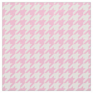 Cotton Candy Pink, White Houndstooth Pattern #2M Fabric