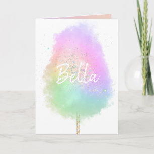 Cotton candy rainbow glitter cute card