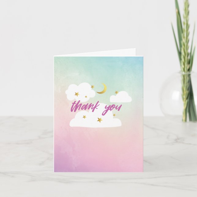 Cotton Candy Sky Thank You Cards (Front)