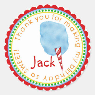 Cotton Candy Stickers- Blue Classic Round Sticker