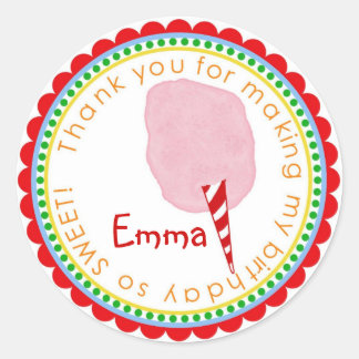 Cotton Candy Stickers- Pink Classic Round Sticker