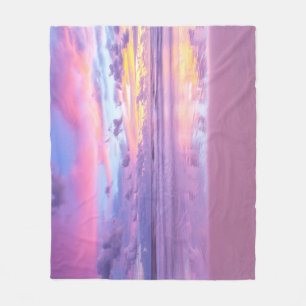 Cotton candy sunrise: beach view. fleece blanket