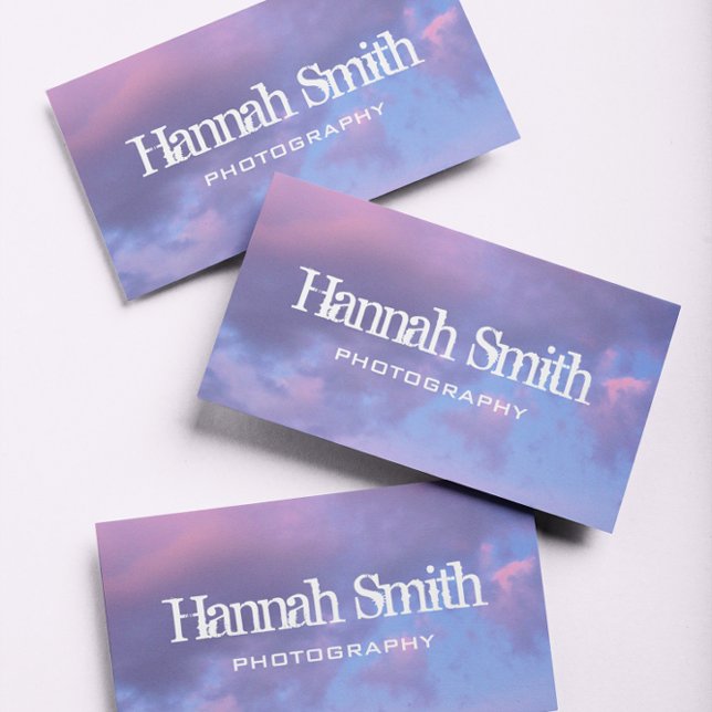 Cotton Candy Sunset Business Card (Customizable photo business card for a photographer with a social media page.)