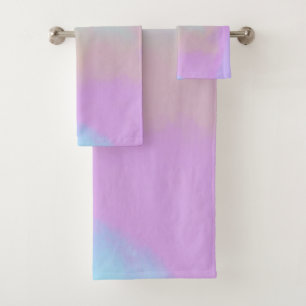 Cotton Candy Swirl Digital Print Bath Towel Set