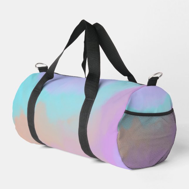 Cotton Candy Swirl Digital Print  Duffle Bag (Right Corner)