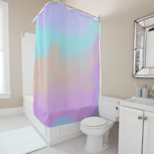 Cotton Candy Swirl Digital Print Shower Curtain