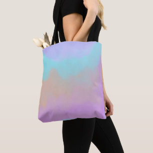 Cotton Candy Swirl Digital Print Tote Bag