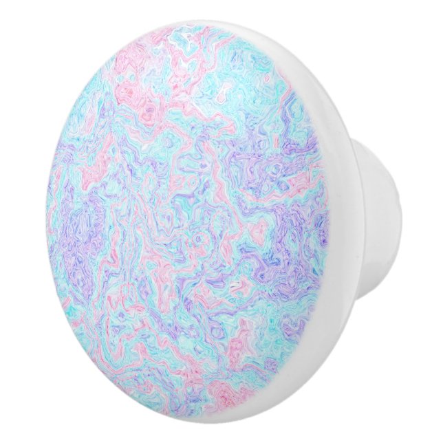 Cotton Candy Swirls Ceramic Knob (Right)