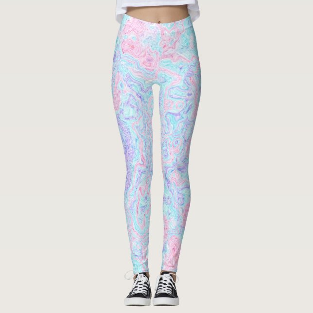 Cotton Candy Swirls Leggings (Front)