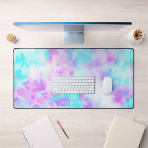 Cotton Candy Tie Dye Pattern Personalised Desk Mat