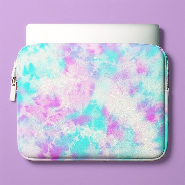 Cotton Candy Tie Dye Pattern Personalised  Laptop Sleeve (Creator Uploaded)