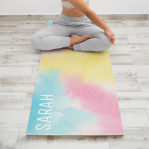 Cotton Candy Tie Dye Pattern Personalised Yoga Mat