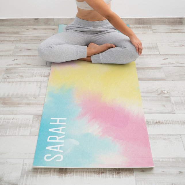 Cotton Candy Tie Dye Pattern Personalised Yoga Mat (Creator Uploaded)