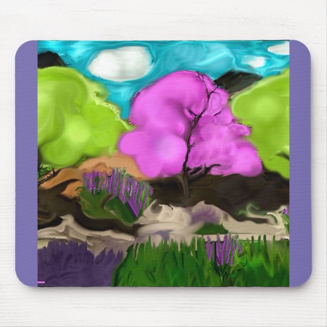Cotton Candy Trees Abstract Art Mouse Pad (Front)
