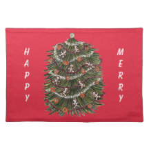 Cotton Christmas Tree Red Placemat