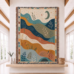 Cotton Doodle Woven Throw Blanket