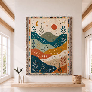 Cotton Doodle Woven Throw Blanket