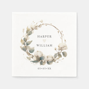 Cotton & Eucalyptus hoop wedding Napkin