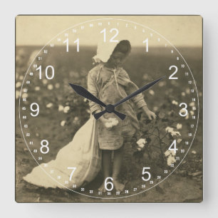 Cotton Field Square Wall Clock