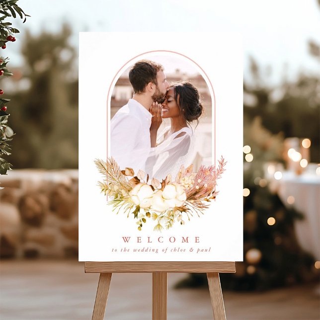 Cotton Flower Bouquet Photo Fall Wedding Welcome  Poster (Creator Uploaded)