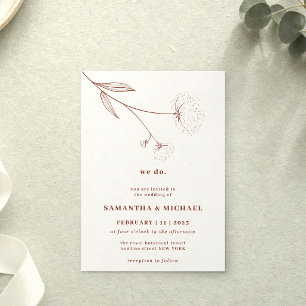 Cotton Flower Terracotta Indie Botanical we do Invitation