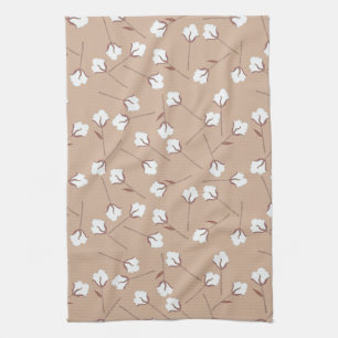 Cotton Flowers Custom Pattern Tea Towel