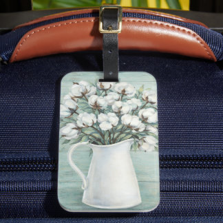 Cotton Flowers Farmhouse Luggage Tag