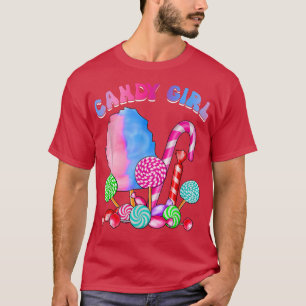 Cotton Funny Candy Sweet Girl Cute Fun Girls Junio T-Shirt