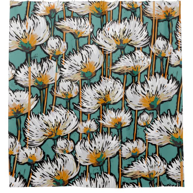 Cotton Grass Field Pattern  Shower Curtain (Front)