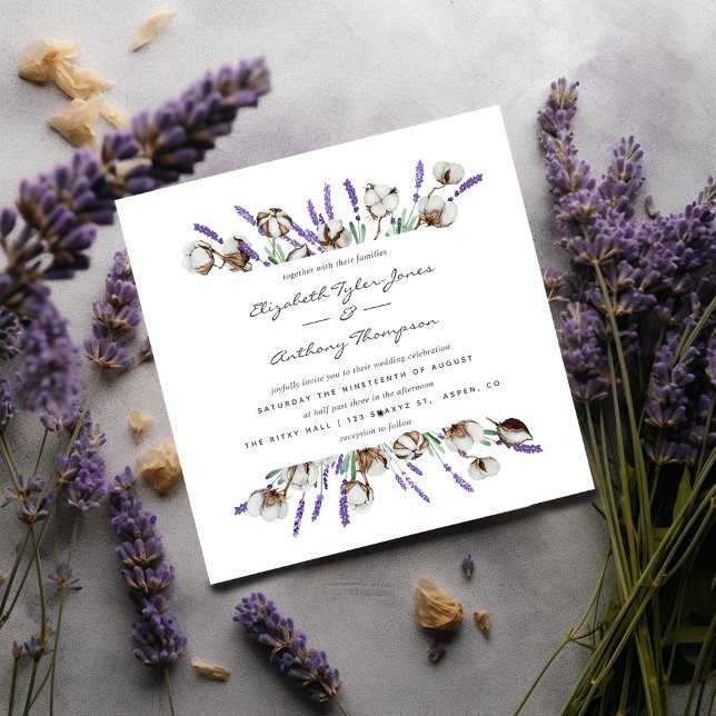 Cotton Lavender Wedding Invitation (Creator Uploaded)