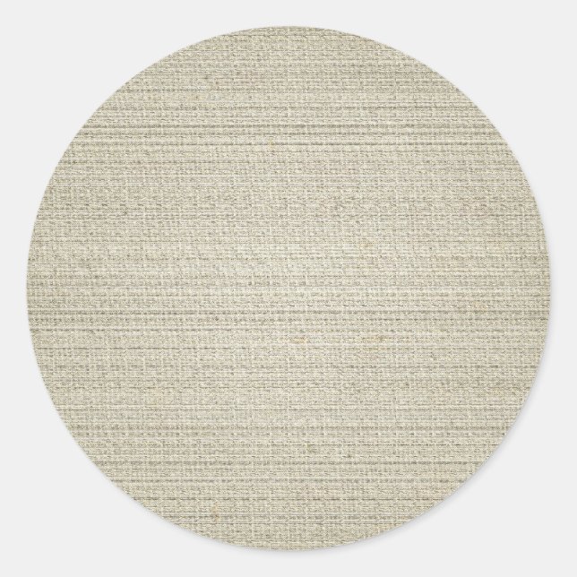 Cotton Linen Background Classic Round Sticker (Front)