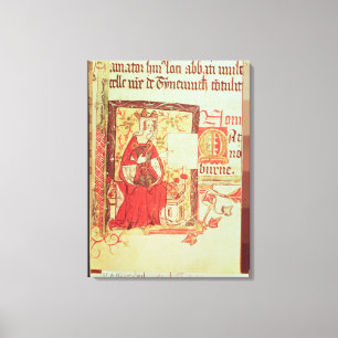 Cotton Nero D VIII fol.7 Queen Matilda holding a c Canvas Print