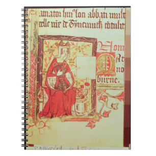 Cotton Nero D VIII fol.7 Queen Matilda holding a c Spiral Notebook