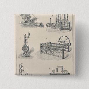 Cotton Spinning I 15 Cm Square Badge