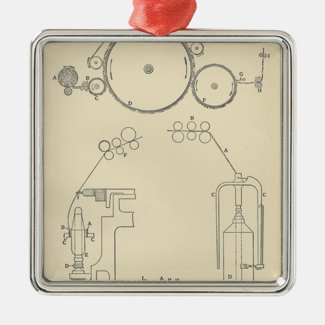 Cotton Spinning II Metal Tree Decoration (Front)