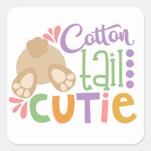 Cotton tail cutie fun Easter party sticker