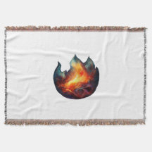 Cotton Throw Blanket - Flames Artwork 