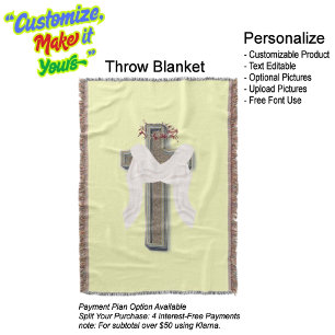 Cotton Throw Blanket Yellow Background