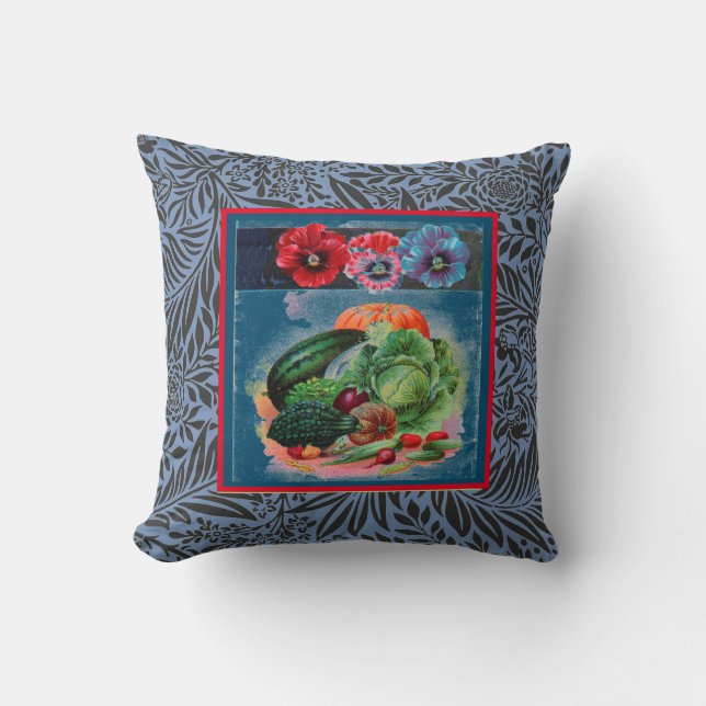 COTTON THROW PILLOW HAPPY SEED W/ CUSTOM INITIAL (Front)