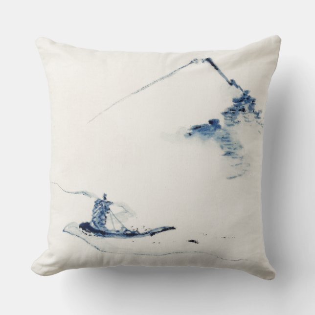 COTTON THROW PILLOW JAPANESE PRINT (Front)