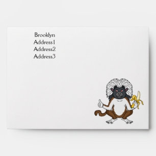 Cotton Top Tamarin monkey cartoon illustration Envelope