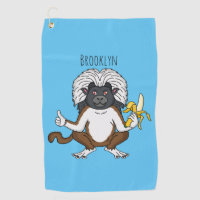 Cotton Top Tamarin monkey cartoon illustration