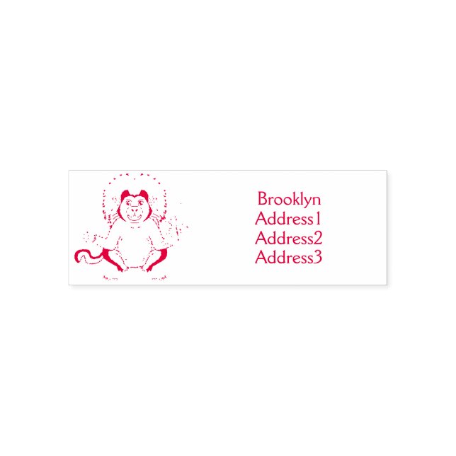 Cotton Top Tamarin monkey cartoon illustration Self-inking Stamp (Design)