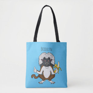 Cotton Top Tamarin monkey cartoon illustration Tote Bag