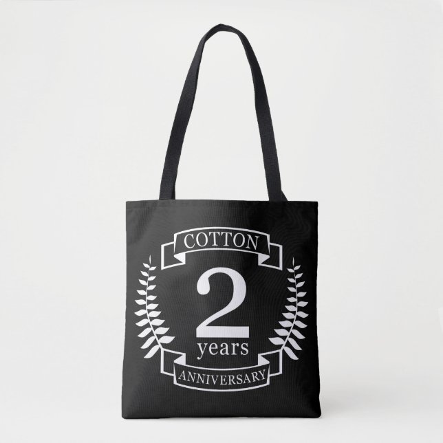 Cotton wedding anniversary 2 years married tote bag (Front)
