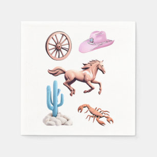 Cottoncandy Western Theme Cowgirl Party Art Napkin